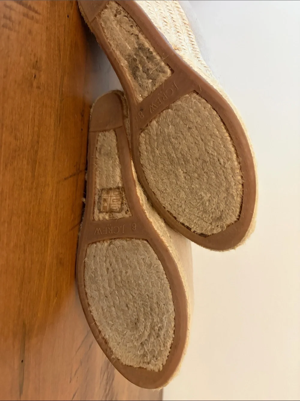 J. Crew Light Beige Canvas Espadrille Wedges